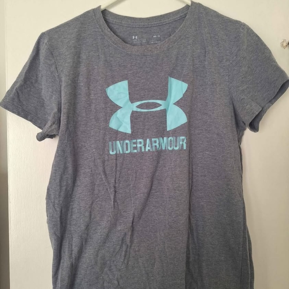 Under Armour Gray T-Shirt with Blue Logo